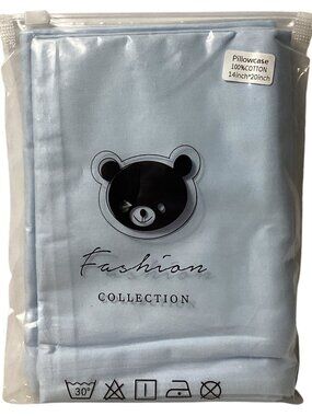 Fashion Collection: 2 Blue Pillowcases, 100 % Cotton, Size 14" X 20"